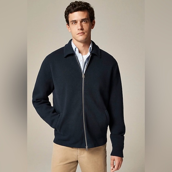 J.Crew Cotton milano-stitch coach's sweater-jacket